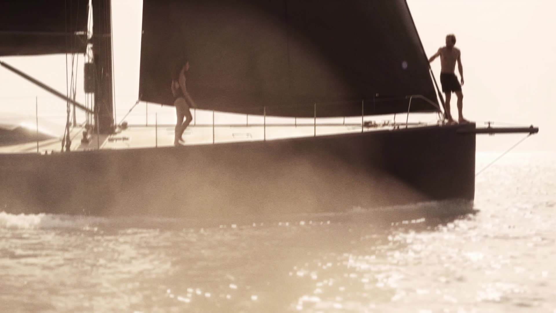 NGONI still: the yacht under sail at first light